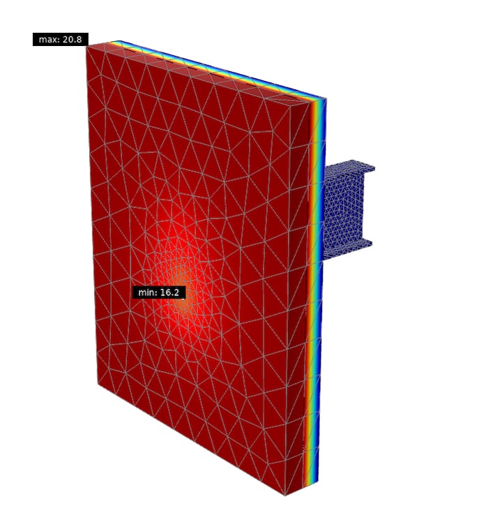 3D-Oberflächentemperatur-Darstellung